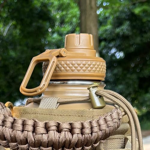 DEFUNX Water Bottle Lid Replacement Spout Top for Wide Mouth Water Bottle 22/24/32/40/64 Oz Cap Suitable for Mouth Opening 2.25 in Coyote Brown - color: Coyote Brown