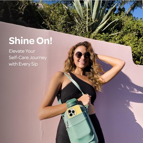 Hydracy 2.3L BPA-Free Tritan Plastic Water Bottle with Adjustable Shoulder Strap, Spill-Proof Lid, and Convenient Silicon Spout for Hydration on the Go - color: Moonlight Green, size: 78 oz
