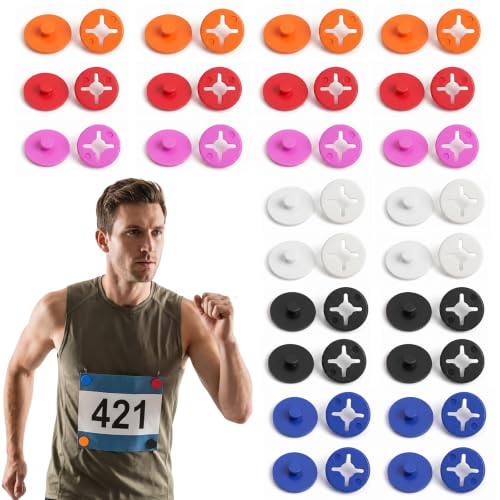 24 Pcs Race Bib Clips Running Number Holders Race Number Buckles