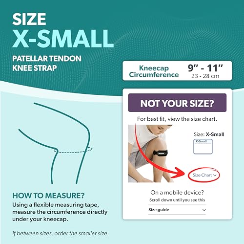 BraceAbility Kids Knee Band - Youth Patellar Tendon Support Strap Child Osgood Schlatter Brace for Jumpers Knee, Patella Tendonitis, Sports Wrap for Running, Soccer, Volleyball, Basketball (XS) - size: X-Small