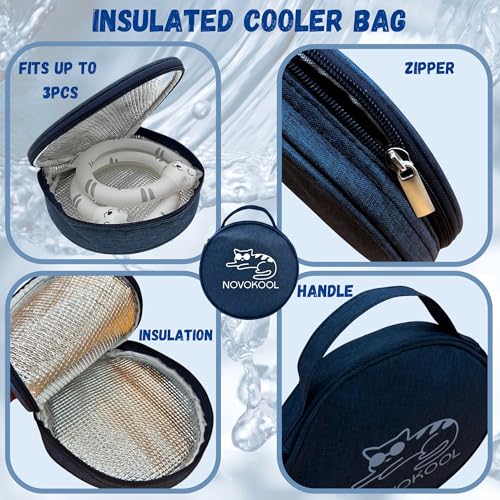 2 Pack Neck Cooling Tube with Insulated Bag - Reusable Ice Ring Neck Cooler Indoor Outdoor - Wearable Cooling Wrap - Relief for Summer and Hot Flashes - Ice Ring Freezes Under 64℉(2Cat) - color: 2 Pack Cat