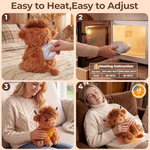 Mewaii Highland Cow Stuffed Animal, Heat & Cool for Kids & Girls, 10 Inch - style: Highland Cow