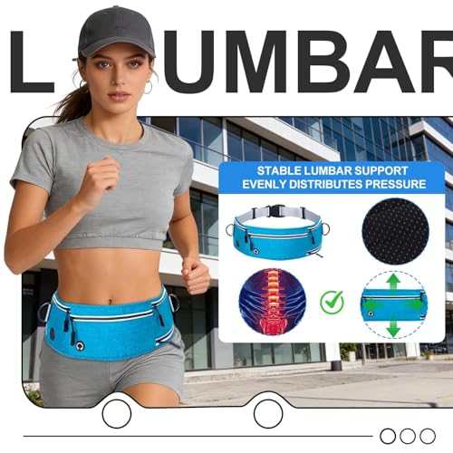 Hands Free Dog Leash with Partitioned Pouch Adjustable Waist Belt, Waist Leash for Dog Walking Running, Dual Handles,for Medium/Large Dogs - color: Blue