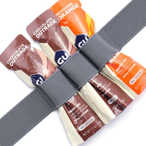RJ-Sport Race Number Belt with 6 Energy Gel Loops for Triathlon & Marathon - color: 05 Gray