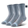 BRISIRA Coolmax Bamboo Viscose Compression Running Crew Socks Women - color: 3 Pairs Light Grey, size: 8-10
