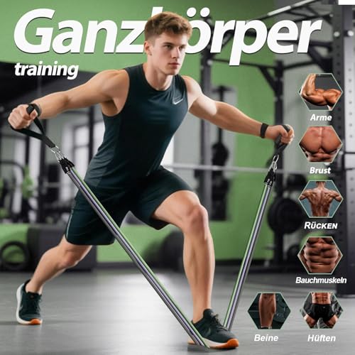 WHATAFIT Resistance Bands with Handles, 150 lb Exercise Bands Set - color: Purple Grey