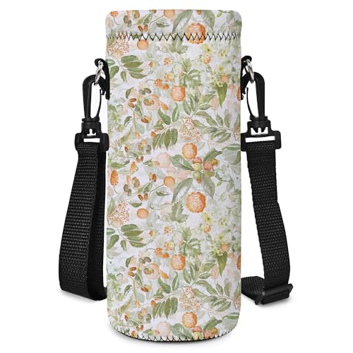 RICHEN Neoprene Water Bottle Carrier Bag with Adjustable Shoulder Strap,Insulated Water Bottle Cover for Stainless Steel/Glass/Plastic Bottles - color: BC-53, size: 500ml