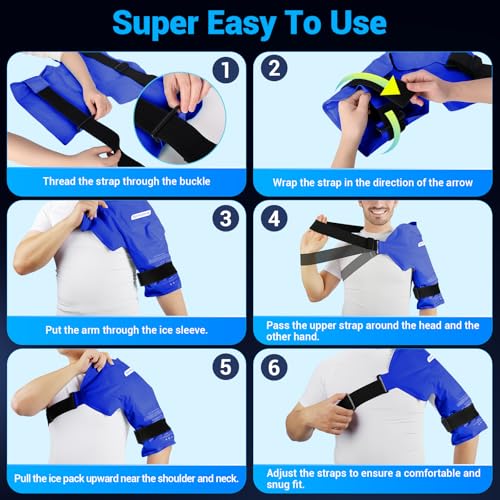 Comfytemp Shoulder Ice Pack Wrap Rotator Cuff Therapy (Large/X-Large) - color: Dark Blue