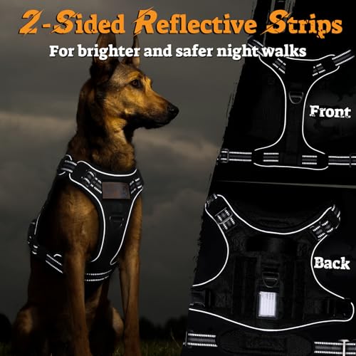 rabbitgoo Tactical Dog Harness for Small Dogs, No Pull Service Pet Vest - color: Black, size: S(Chest:16.1"-31.5",Neck:15.4"-21.6",Back:7.1")