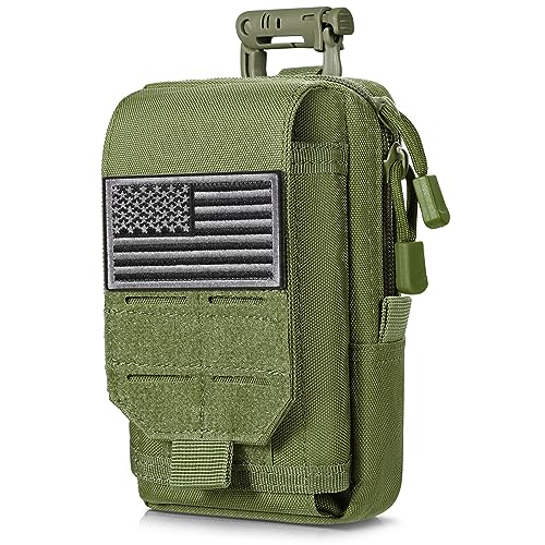 SOWHUP Tactical Molle Pouch Cell Phone Pouch Holster Small Utility EDC Pouch Gadget Organizer Bag - color: Army Green1