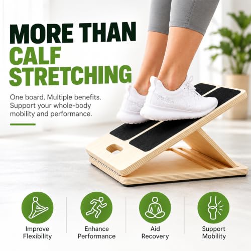 13" Wide Slant Board for Exercise, Calf Stretch Board, 500 lb Capacity - size: Portable Slant Board (16”L × 13”W)