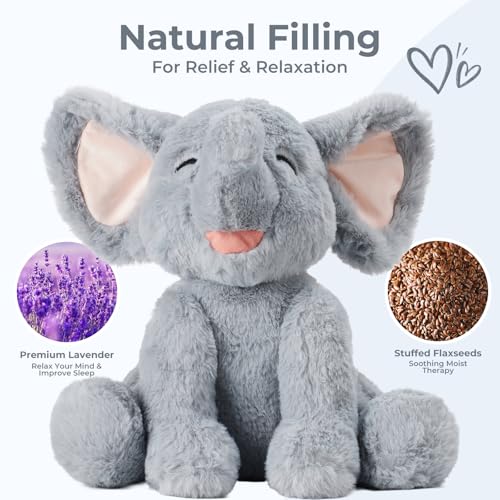 Microwavable Elephant Stuffed Animals, Heatable & Coolable Plush Toys - style: B-Elephant