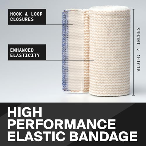 SurviveX 4" Elastic Bandage Wrap, Hook-Loop Closure, Reusable, 2 Pack - size: 2 Pack, style: Elastic 4in
