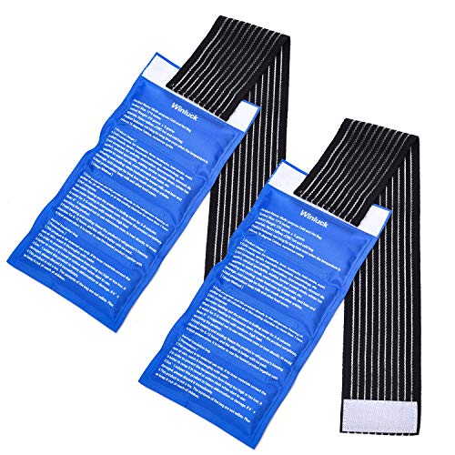 Reusable Gel Ice Pack 2 Piece Set Soft Cold Hot Compress Wraps with Straps - style: 11.93x6.14（2 Pack）