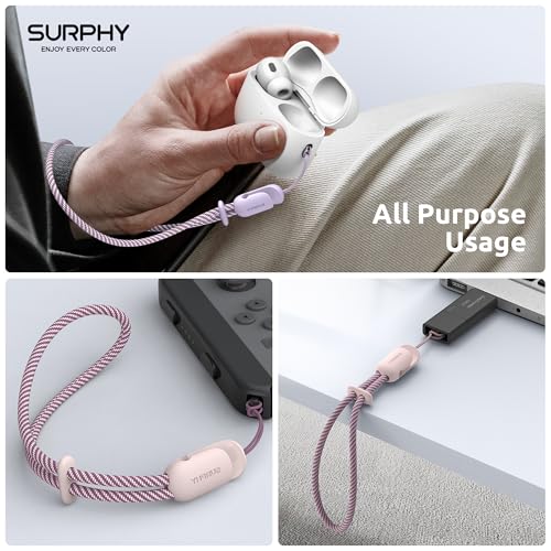 SURPHY 2 Pack Phone Lanyard, Phone Wrist Strap for Case, Camera Wrist Strap - color: Pink & Lilac
