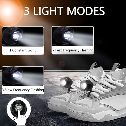 Rechargeable Headlights for Shoes, 2PCS Lights for Shoes, Waterproof Headlights, Novelty Running Lights for Runners, Shoes Lights for Camping, Dog Walking, Night Running - color: Green