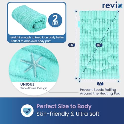 REVIX Microwavable Heating Pad, 8 x 14 Moist Heat Pad, Warm Compress - size: 8 x 14", style: Green