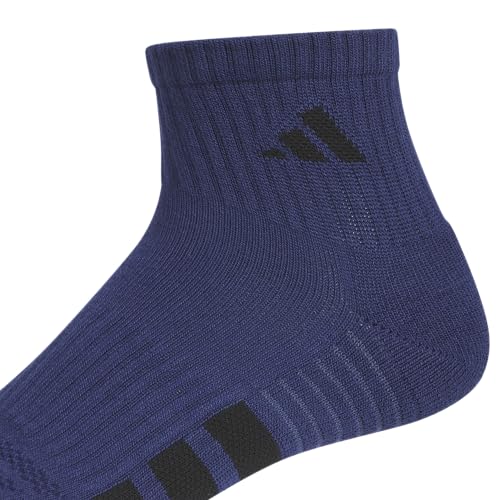 adidas Men's Cushioned Socks 3 Pairs - color: Dark Blue/White/Cool Light Heather/4.0/Quarter, size: X-Large, style: Quarter