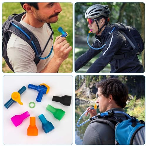 8Pcs Bite Valves Replacement Mouthpieces Set - Compatible with Most Water Bladders and Water Backpacks, Easy to Install Mouthpiece Replacement for Hiking, Biking, Camping Lovers
