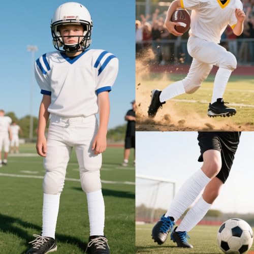 Dxhycc 2 Pairs Scrunch Football Socks Athletic Football Leg Sleeves - color: White
