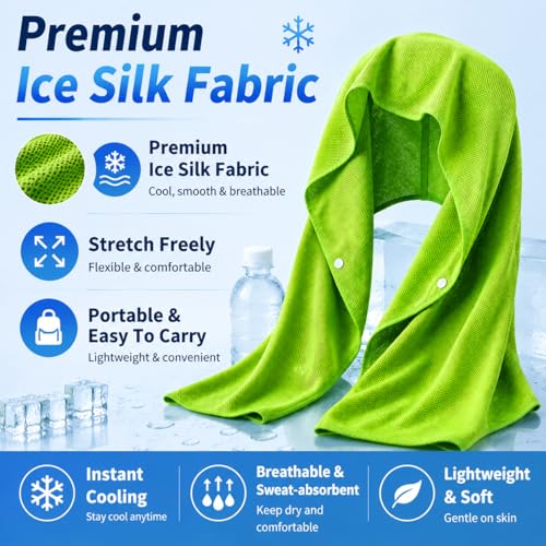 2 pcs Cooling Hoodie Towel - Instant Evaporative Chilly Head Towel, Hooded Cooling Towel for Hard Hat, Outdoor Work, Construction, Sports, Hiking, Camping, Migraine Relief