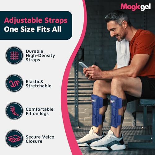 Shin Splint Relief: Hot & Cold Packs, Cryoball & Stretch Bands for Shin Splints | Hot & Cold Therapy for Leg Pain Relief | by Magic Gel - style: Shin Ice Pack Set