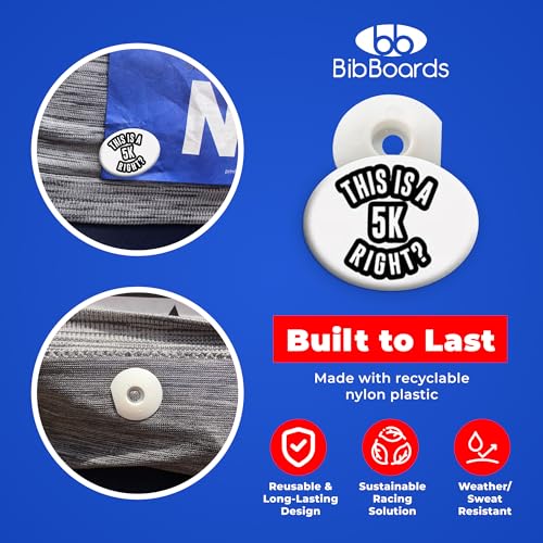 BibBoards bibSNAPS Race Bib Clips, This is a 5K Right, 4 Pack - color: This is a 5k Right