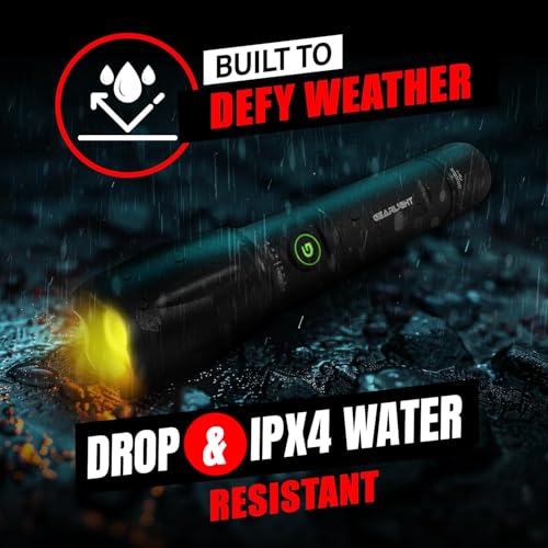 GearLight S1000 LED Tactical Flashlight - High Lumens, USB-C Fast Charging, Dual-Button, IPX4 Water-Resistant, Pocket-Sized for Camping & Emergencies with Batteries - 2 Pack, (Rechargeable) - color: Rechargeable 2 Pack
