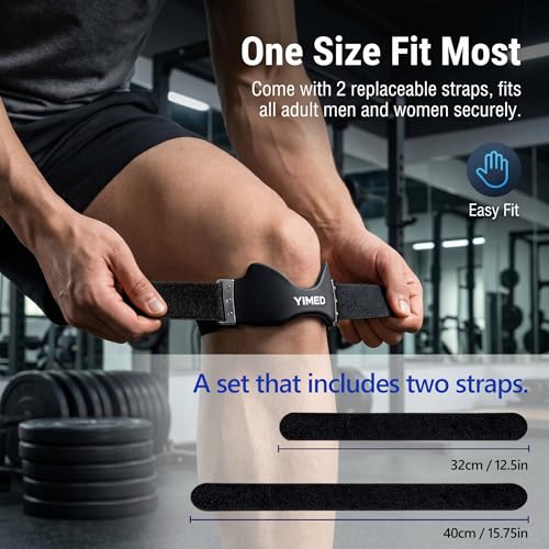 Patellar Tendon Support Strap, Silicone Knee Band for Pain Relief, Black - color: Black 1 Pack