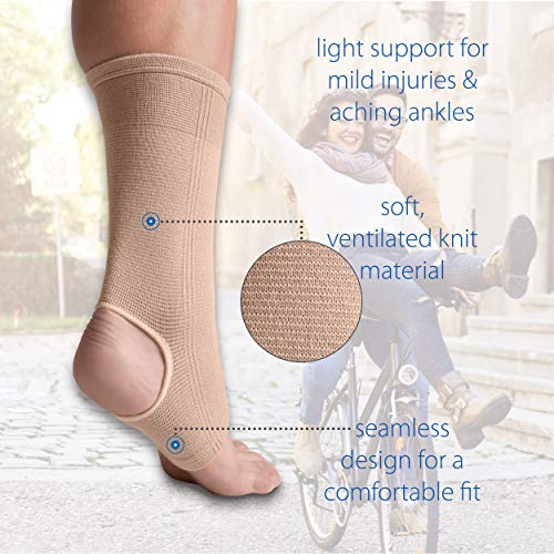 Elastic Ankle Support Sleeve for Sprains, Swelling & Pain Relief, Small - size: Small