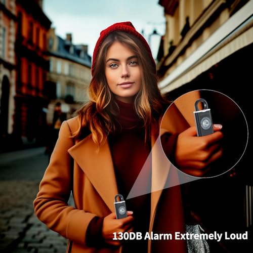 Rechargeable Personal Safety Alarm Keychain for Women,Self Defense Keychain Alarm with Strobe Light and 130dB Siren Help Women,Men,Elderly, Emergency Security Whistle Alert (Black)
