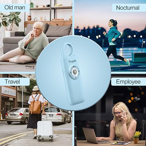Thopeb Personal Safety Alarm for Women – Upgraded Rechargeable - color: Aqua
