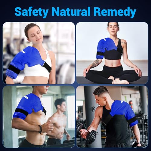 Comfytemp Shoulder Ice Pack Wrap Rotator Cuff Therapy (Large/X-Large) - color: Dark Blue