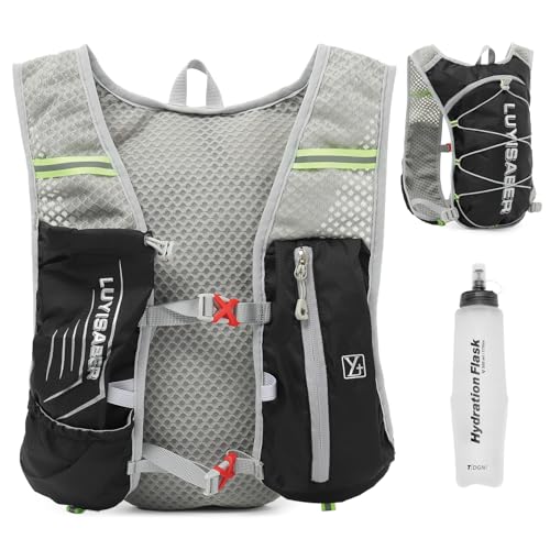 TRIWONDER Hydration Vest Running Backpack for Men & Women, Water Pack for Hiking, Camping, Climbing & Cycling, Lightweight Daypack - color: 04 Black 5L - with 500ml Soft Flask