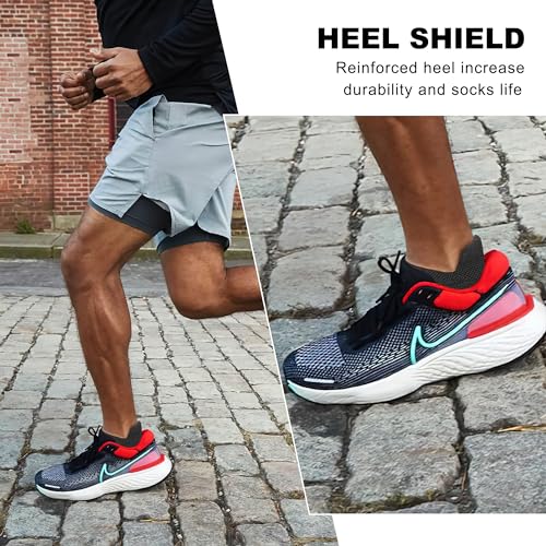 Gonii Men's Running Athletic Ankle Socks - Thick Cushioned Low Cut Socks - color: 5 Pairs Black, size: 9-12