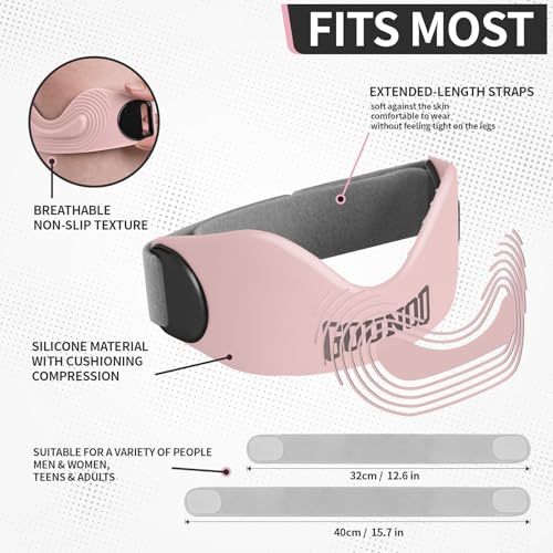 GOUNOD Silicone Patellar Tendon Support Strap 2 Pack,Knee Strap for Knee Pain Relief,Patella Band for Basketball, Jumpers Knee, Tendonitis, Running, Hiking, Soccer, Osgood Schlatter（Pink） - color: Pink