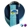 California Yoga Strap | Yoga Belt with Safe Adjustable D-Ring Buckle for Pilates | Stretching Strap | Exercise Bands | Physical Therapy | Improves Sitting Posture - color: Blue-10ft