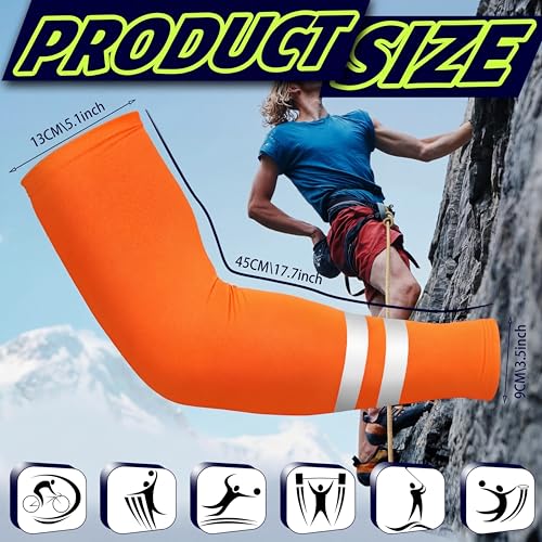 Geyoga 4 Pairs Arm Sleeves for Men Women - color: Fluorescent