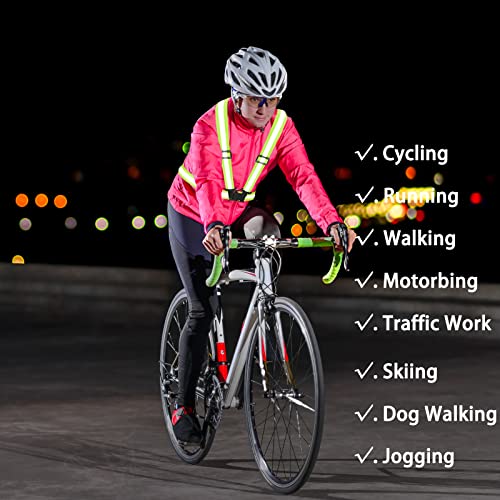 Reflective Vest Running Gear High Visibility Safety Vest Strap for Night - color: Golden Yellow