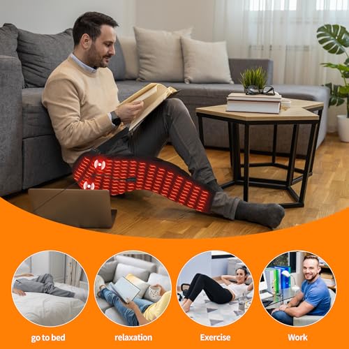 Leg Heating Pad Massager, Heating Pad for Legs with 3 Vibration and Heat Settings, Heating pad for Knee & Thigh & Calf Pain Relief, Adjustable Size