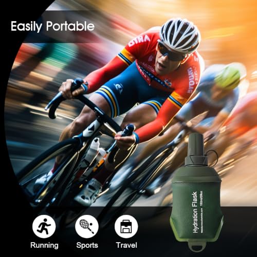 WILDREEDS 250ml Soft Flask, TPU Collapsible Soft Water Bottle for Hydration Pack, Running Vest, Folding Water Bottle for Hiking Cycling Climbing-1Pcs, Green - color: 250ml Green