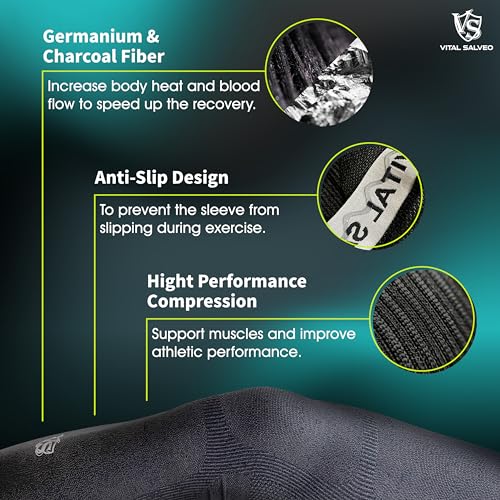 Vital Salveo Recovery Compression Sports Full Leg Sleeve Thigh Calf Long Knee Support Basketball(1 Pair) - size: Small (Pack of 2)