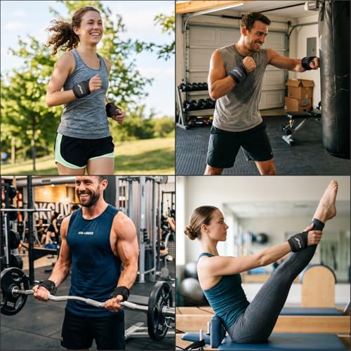 Wrist Weights with Thumb Loops Lock for Men Women Weighted Gloves - color: Black, size: 2.5 lb Each (5 LBS Total)