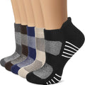 Iseasoo Ankle Compression Socks for Women Men, 5 Pairs Copper Running Socks - color: A10 - Multicoloured, size: Small-Medium
