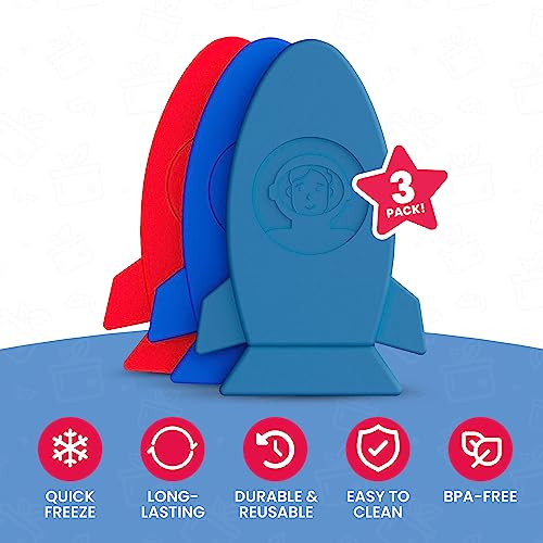 Healthy Packers Ice Packs for Kids Lunch Box, Slim Reusable 3pk Spaceship - color: 3-pack (Spaceship)