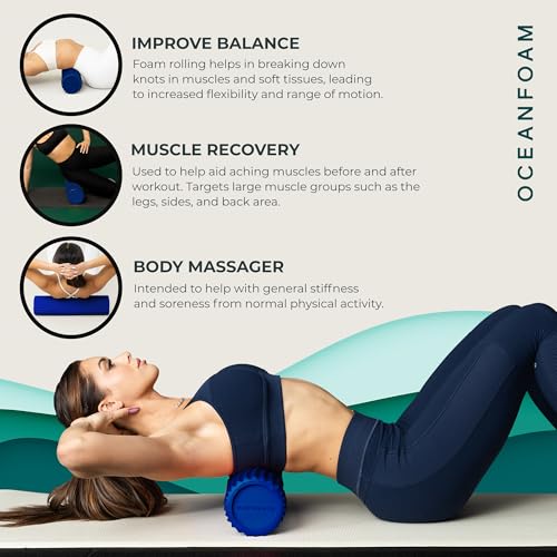 Oceanfoam Tidal Roller - Massage Foam Roller for Exercise (Royal Blue) - color: Royal Blue