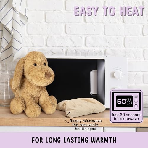Goldendoodle Poodle Dog Microwavable Stuffed Animal – 1.5 lb Unscented Heating Pad Plush, Soft Cozy Golden Doodle Puppy Toy for Relaxation and Comfort, Gift for Women, Girls, Adults & Kids, Happy Fuel - color: Poodle Dog