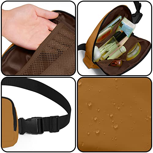 Amazerbst Belt Bag, Fanny Pack, Everywhere Belt Bag,40 Inch Adjustable Strap,for Women and Men,Waterproof - color: Dark Brown