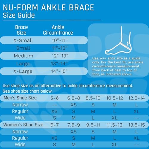 Ovation Medical Nu-Form Ankle Brace - Premium, Low Profile Ankle Stabilizer and Ankle Compression Brace - Breathable Ankle Brace for Sports, Ankle Sprains, Injury Recovery Support, & More (X-Large) - size: X-Large