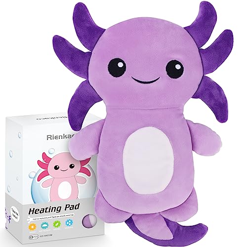 Microwave Heating Pad for Period Cramps Pain Relief, 16×12", Purple Axolotl - size: Purple Axolotl